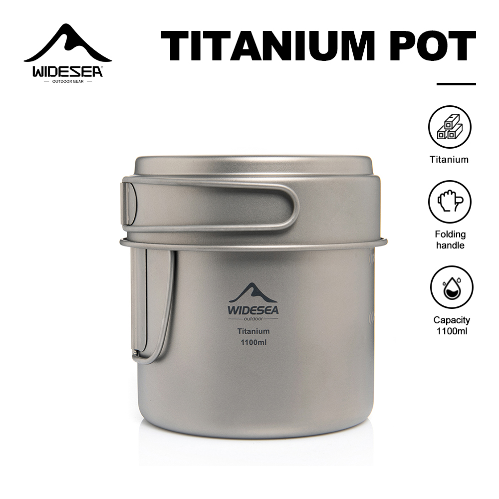 Camping Cooking System - Widesea Ultralight Titanyum Kamp Tenceresi 1100ml