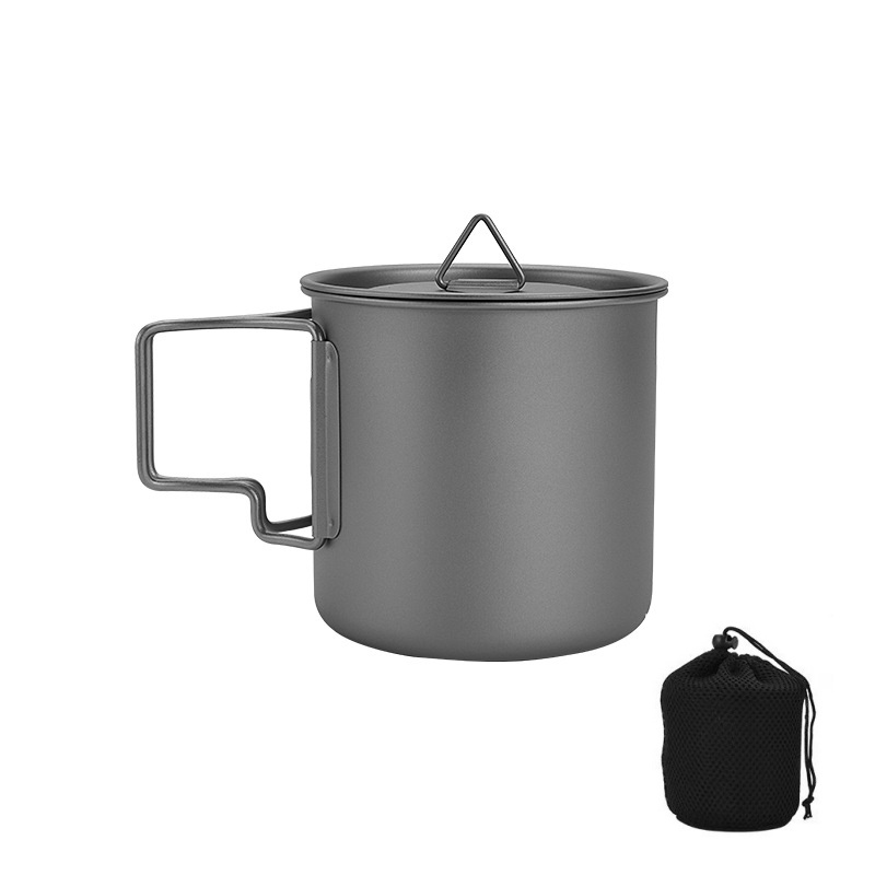 Camping Cooking Recipes - Katlanır Saplı Titanyum Kamp Kupası Hafif