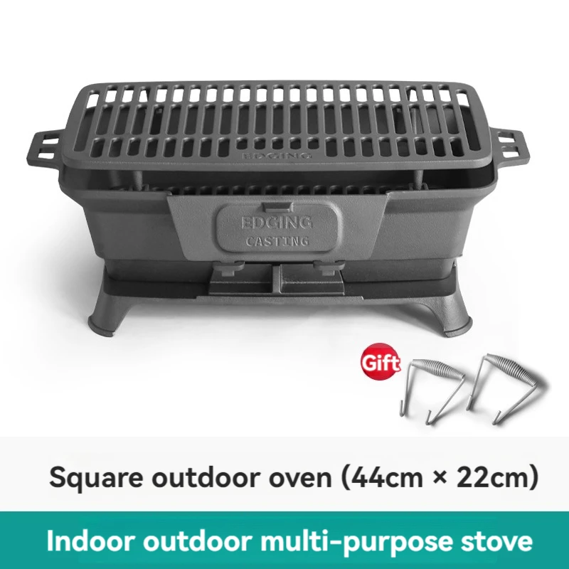 Camping Cooking Cast Iron - Kaplamasız barbekü kömür sobası, barbekü kömür