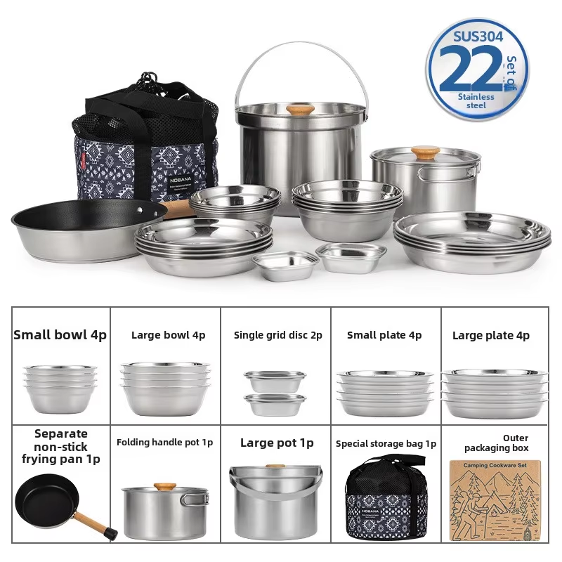 Camping Cooking Recipes - NOBANA Yeni Açık Paslanmaz Çelik Tencere