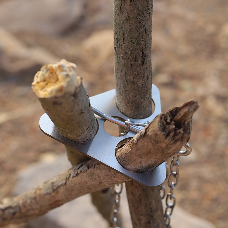 Camping Cooking Recipes - Paslanmaz Çelik Kamp Tripod'u Taşınabilir Sökülebilir