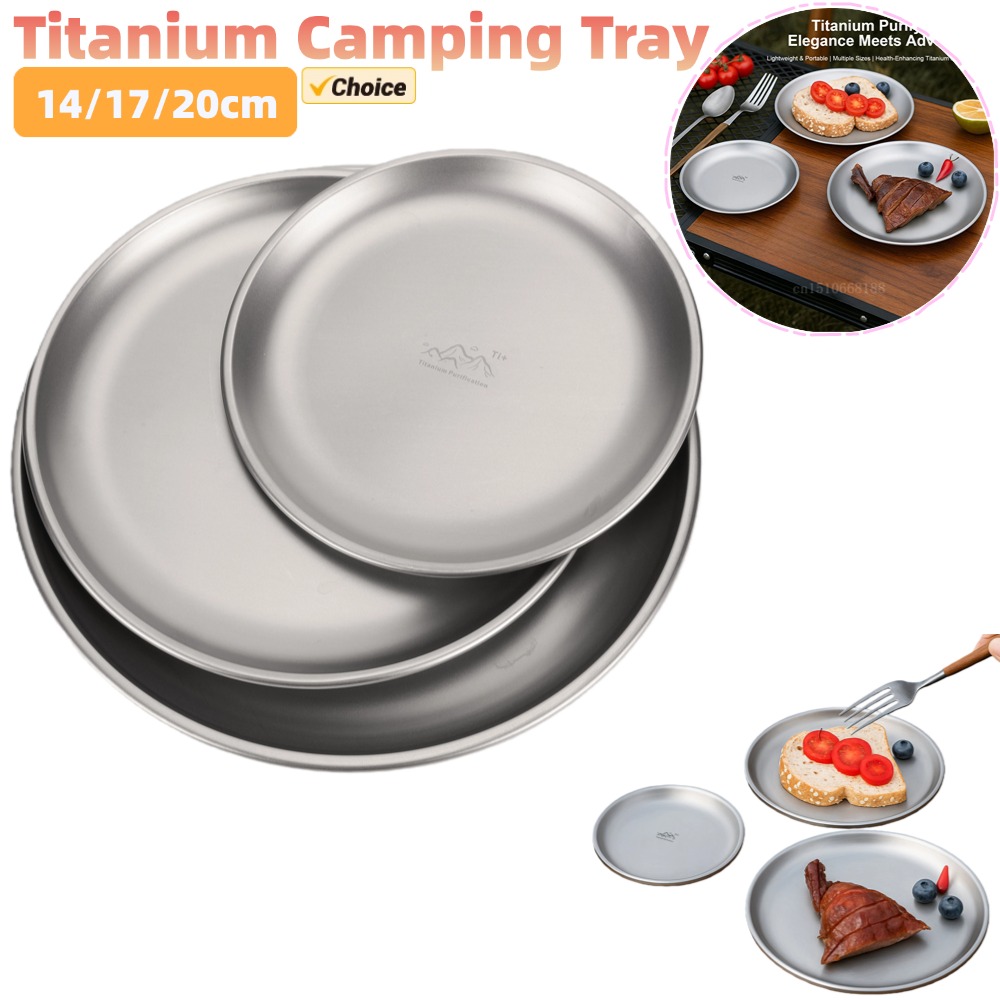 Camping Cooking System - 14/17/20cm Titanyum Kamp Tabağı 1/3 Adet