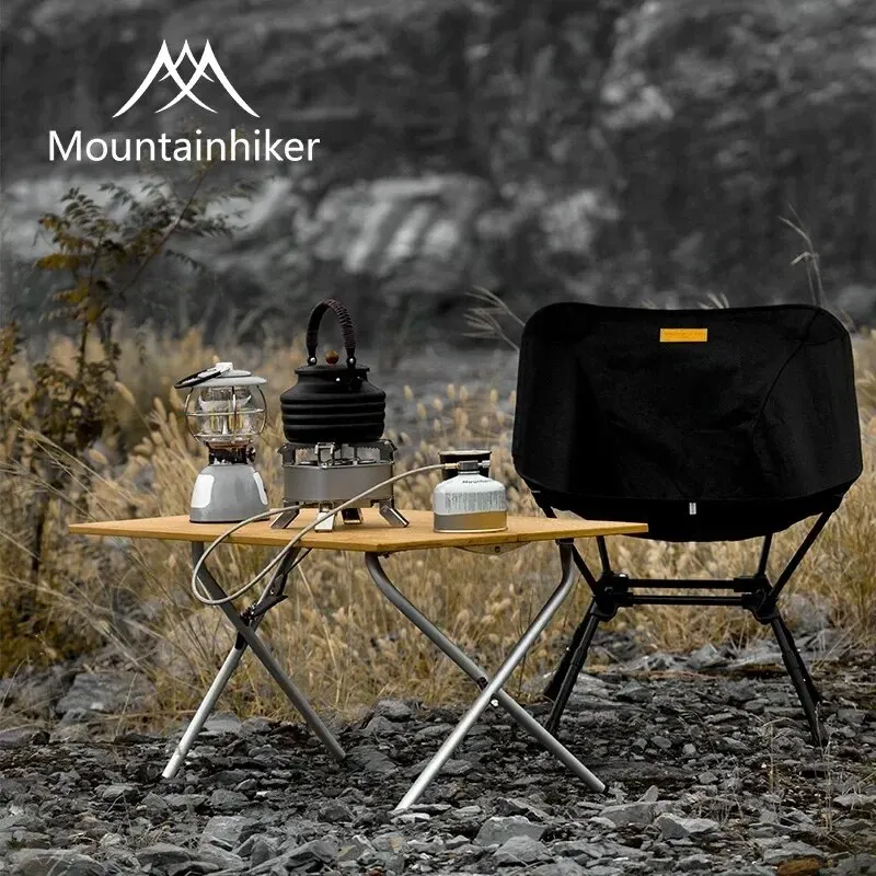 Camping Cooking Portable - MOUNTAINHIKER 2/3 Bambu Katlanır Masa Açık