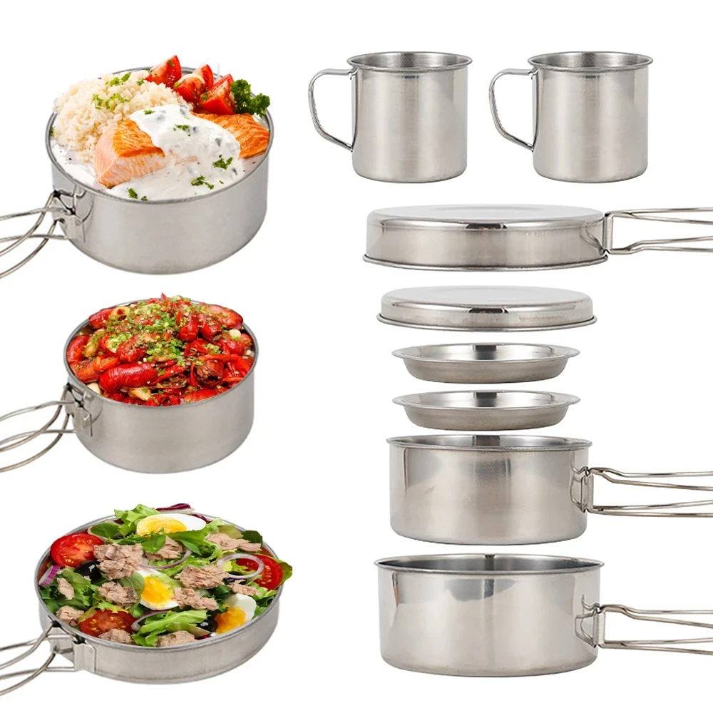 8 adet/takım kamp tencere seti - Camping Cooking Recipes incelemesi ve fiyatı