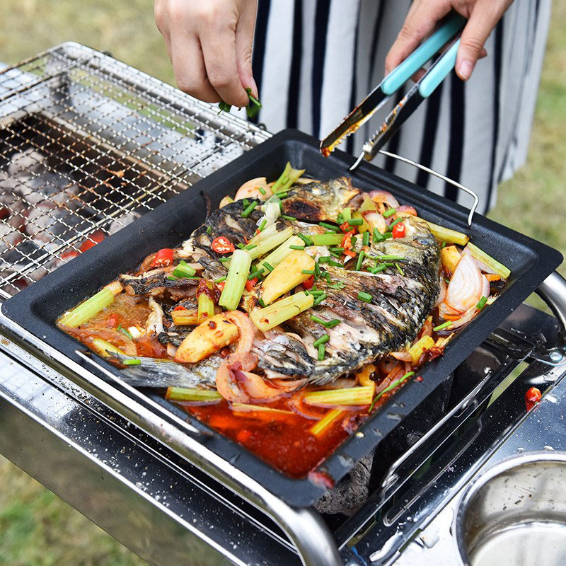 Açık havada kalın kare ızgara  - Camping Cooking Survival incelemesi ve fiyatı